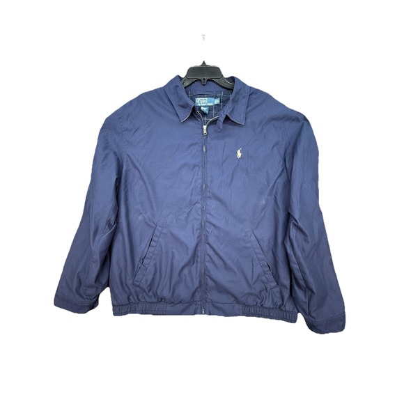 Vintage Polo Ralph Lauren Harringtons Jacket Flannel Lined Size XL‎ Blue